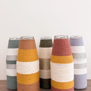 Moyen vase en macramé