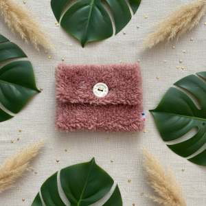 Porte cartes teddy rouille