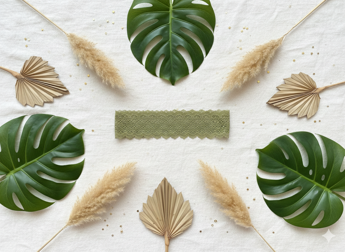 Bandeau dentelle vert