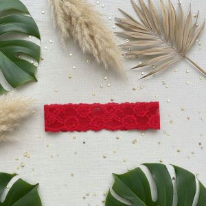 Bandeau dentelle rouge