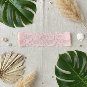 Bandeau dentelle rose pâle