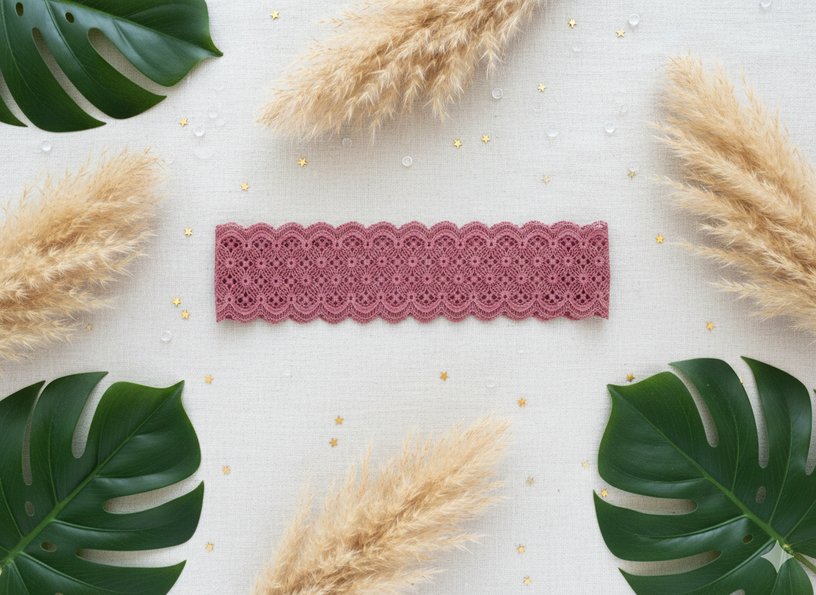 Bandeau dentelle bois de rose