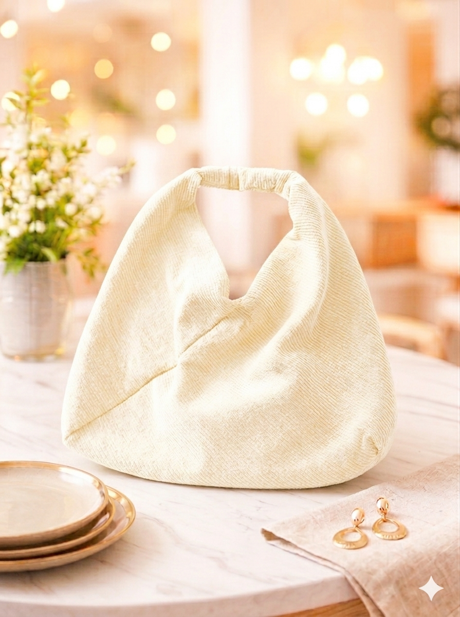 Sac hobo bohème Tiphanie en velours côtelé jaune parme